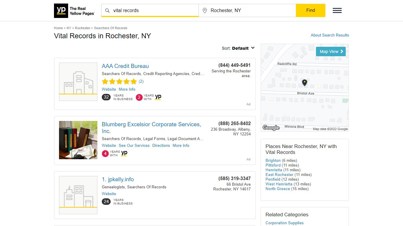 Best 3 Vital Records in Rochester, NY with Reviews - YP.com